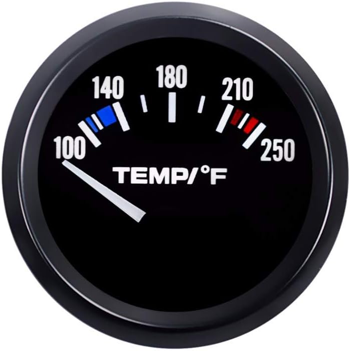E Support Universal Car 2" 52mm Pointer Water Temp Temperautre Gauge Meter Fahrenheit White LED Light Indicator Display Electrical - Image 1